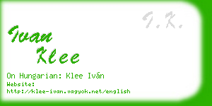 ivan klee business card
